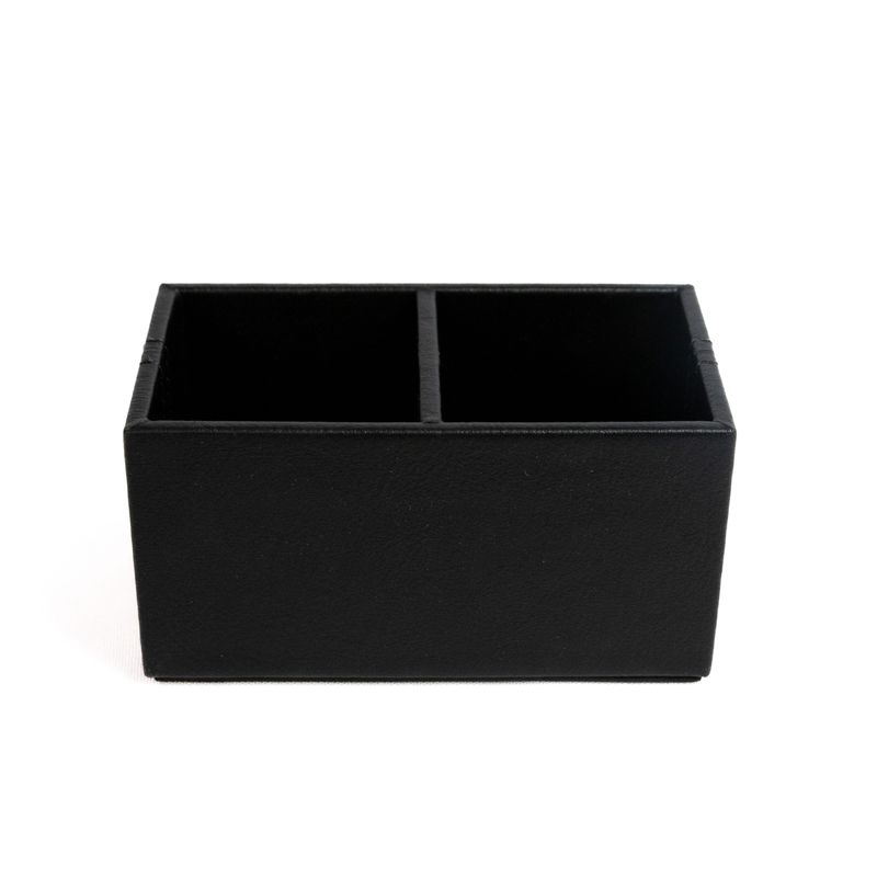 PORTA-SACHE-2-COMPARTIMENTOS-MDF-COURO-SINTETICO-12X6-5CM-H6CM-PRETO-CX173P