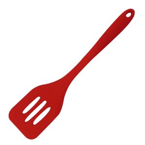 ESPÁTULA VAZADA SILICONE 30CM VERMELHA SN1738