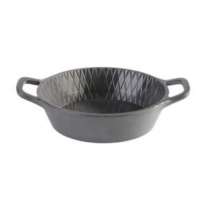 MINI CAÇAROLA OVAL ALÇAS MELAMINA 11,5X8,5CM H2,5CM GRAFITE 84781