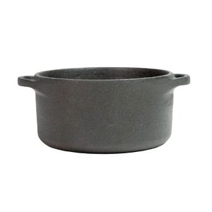 MINI CAÇAROLA FERRO FUNDIDO Ø8CM H4,5CM 180ML ESMALTE PRETO FOSCO GRAND CHEF 10108G