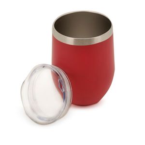 COPO INOX PAREDE DUPLA TAMPA ACRÍLICO 350ML Ø8,5CM H11,5CM VERMELHO AN965RD