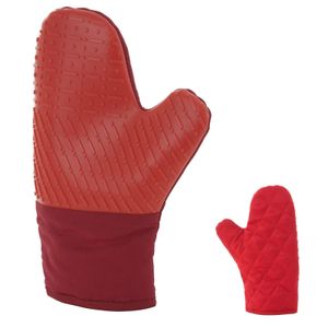 LUVA CULINÁRIA SILICONE/TECIDO 27,5X19CM VERMELHA SN14287