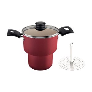 CUSCUZEIRA ALUMÍNIO ANTIADERENTE 1,9L Ø15CM H20CM VERMELHA 20268/714