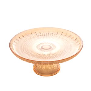PRATO BOLO PÉ CRISTAL Ø20CM H9CM AMBAR QUEEN 27995