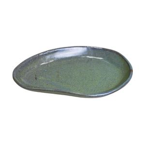 JOGO 6 PRATOS APARADOR IRREGULAR CERÂMICA 17,5X11,5CM H2CM VERDE REAL LÍTICO SCL08VR