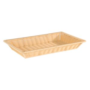 CESTA POLY-RATTAN GN1/1 53X32CM H6,5CM BEGE CLARO SUPERSTRONG 50640