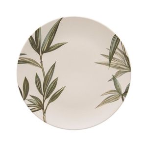 JOGO 6 PRATOS MESA CERÂMICA Ø28CM H3CM AQUARELLE BAMBU 203339