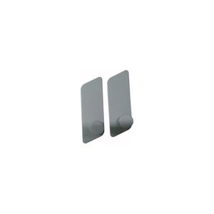 KIT 2 GANCHOS METAL ADESIVO PAREDE 8X2,5CM CINZA LAV02140CNZ