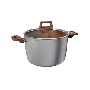 PANELA ALTA INDUÇÃO ALUMÍNIO ANTIADERENTE CERÂMICO TAMPA VIDRO Ø20CM H15CM 4,7L VULCANO 76138820