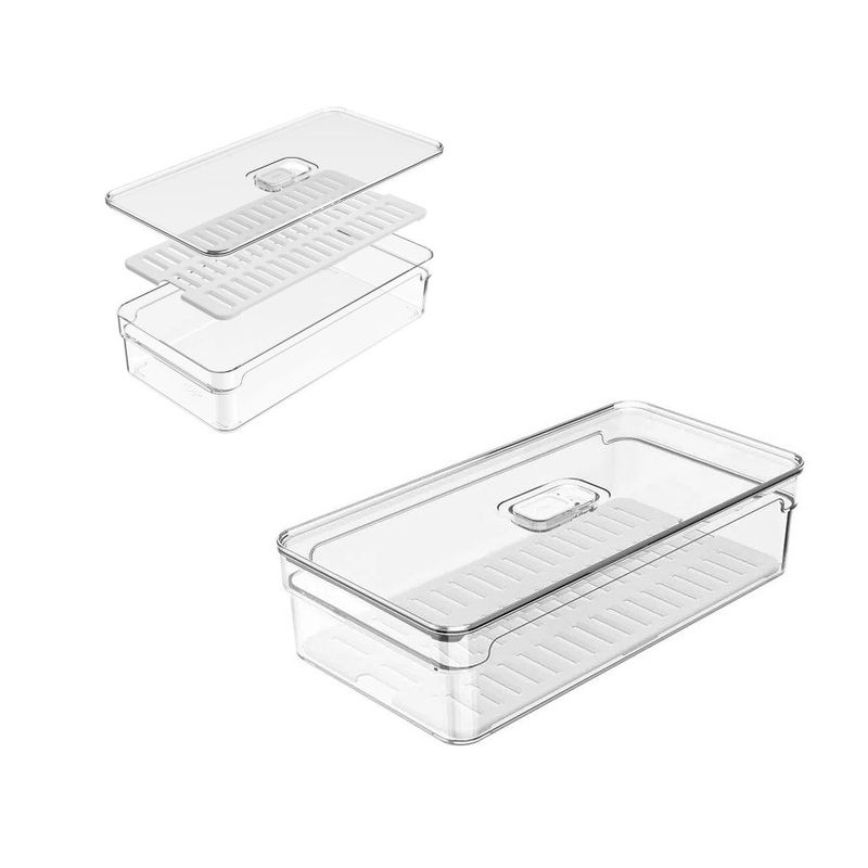 ORGANIZADOR-FRUTAS-POLIPROPILENO-EMPILHAVEL-30X15CM-H7CM-2-8L-CLEAR-FRESH-OF200NT